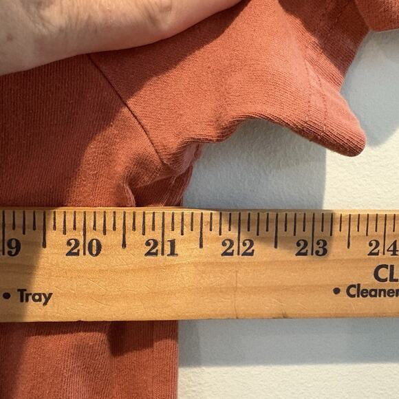 Champion T Shirt Large Terracotta Pink Embroidered Logo Patch Casual Mixed Media - Picture 9 of 13